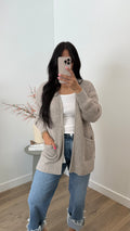 WAFFLE OPEN CARDIGAN