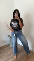 Distressed Raw Hem Denim Pants